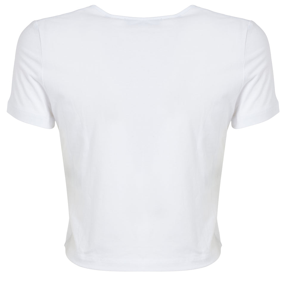 T-shirt crop in cotone bianca