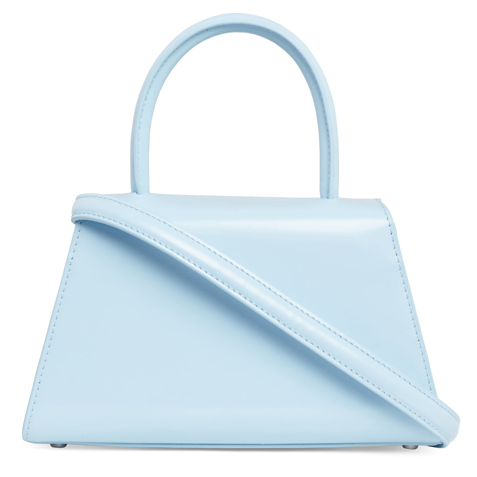 Mini ''The Bow'' bag in light blue patent leather