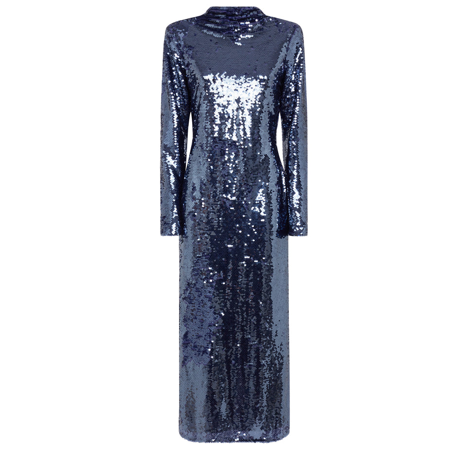Maxi dress with blue sequins