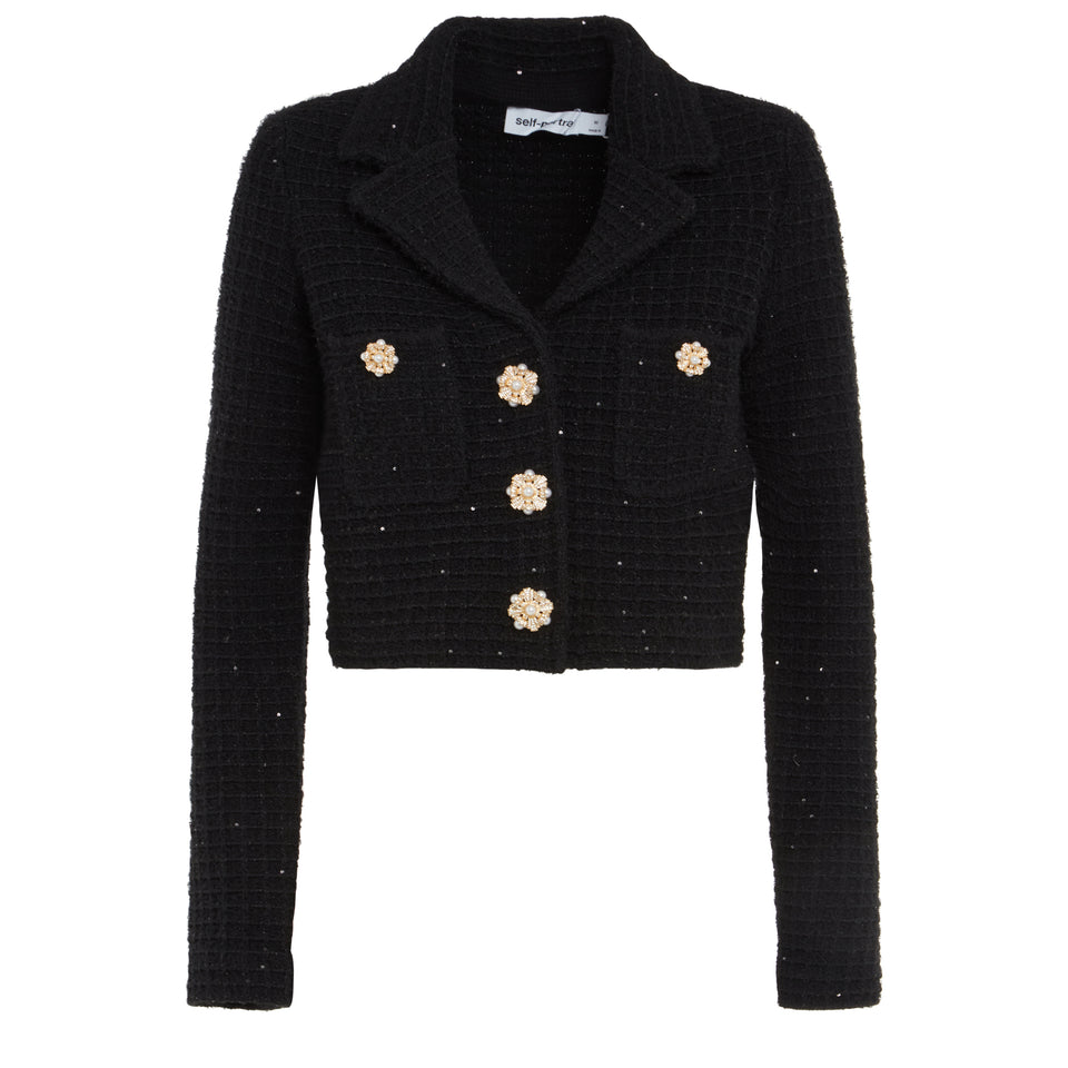 Black tweed crop jacket