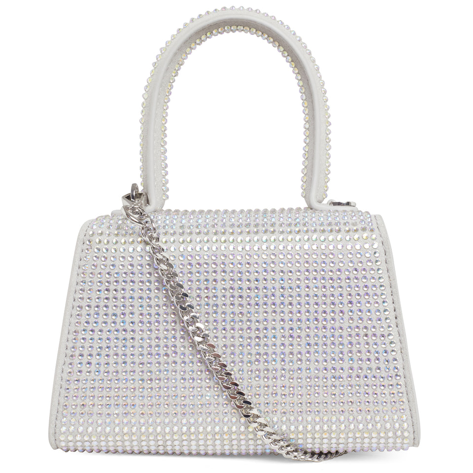 ''Bow Micro'' bag with silver crystals