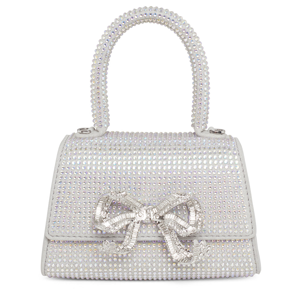 ''Bow Micro'' bag with silver crystals
