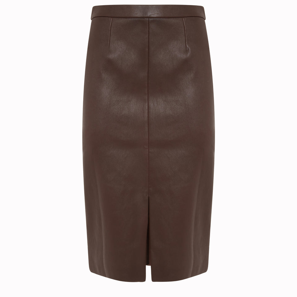 Long brown leather skirt