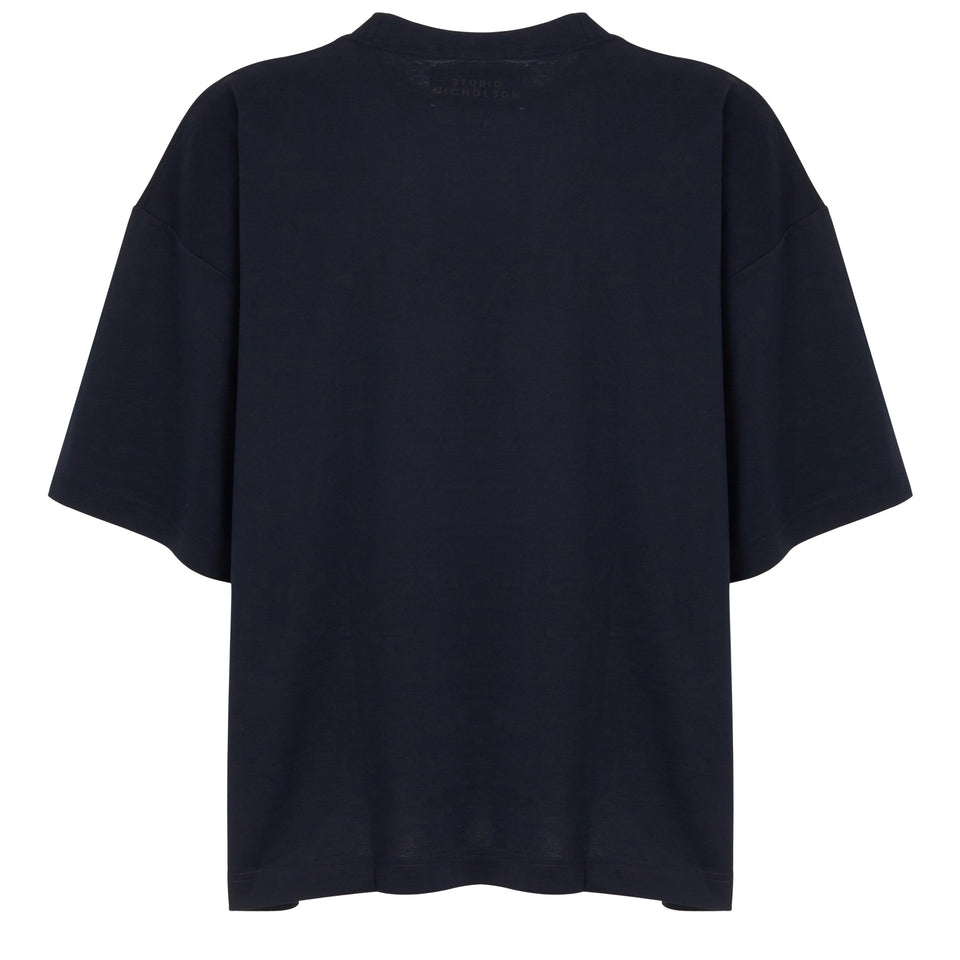 Oversized blue cotton T-shirt