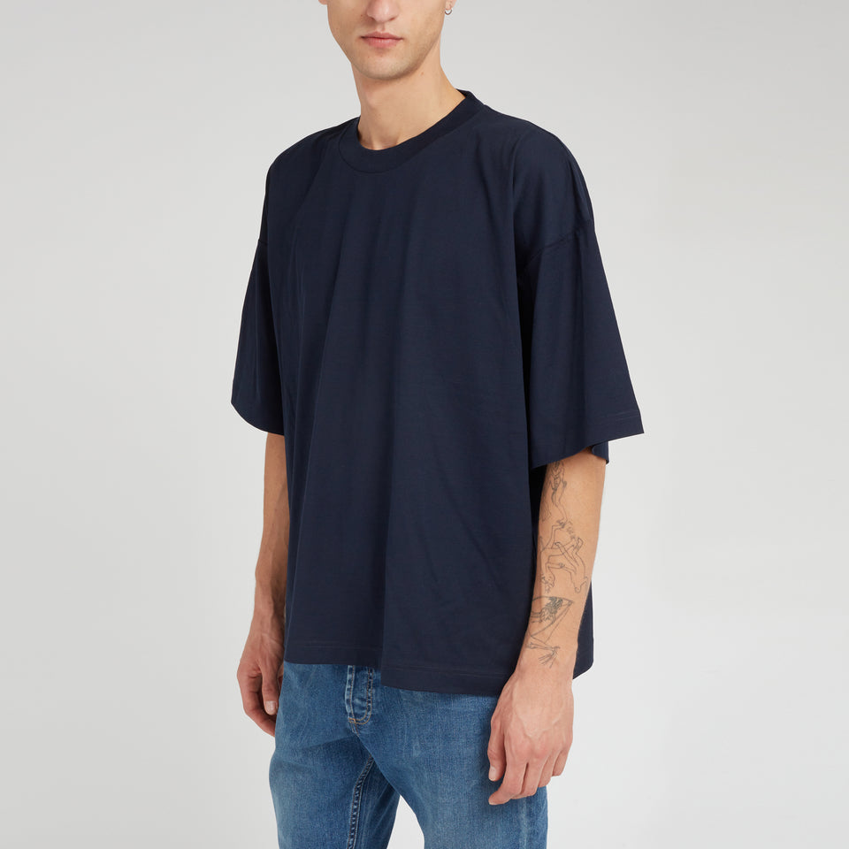 T-shirt oversize in cotone blu