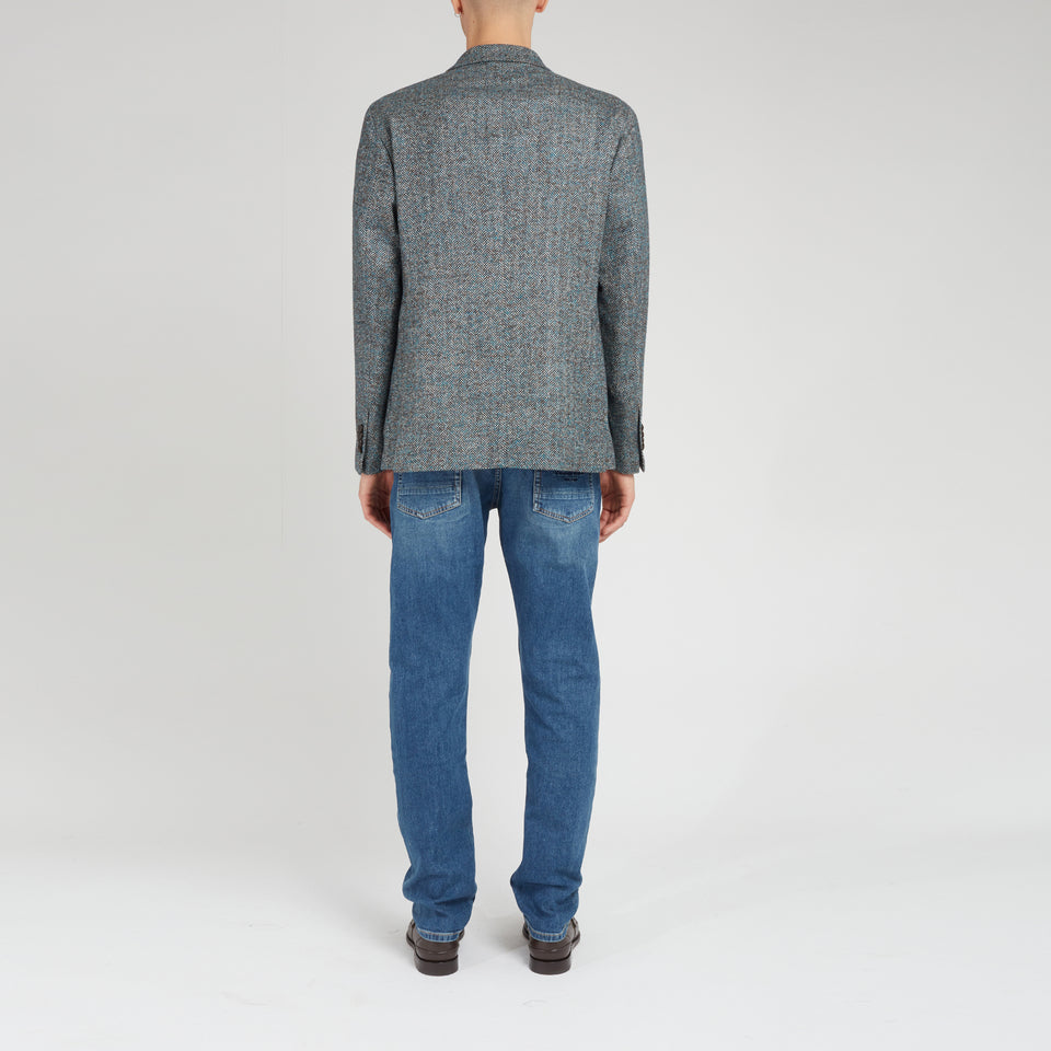 Single-breasted gray wool blazer