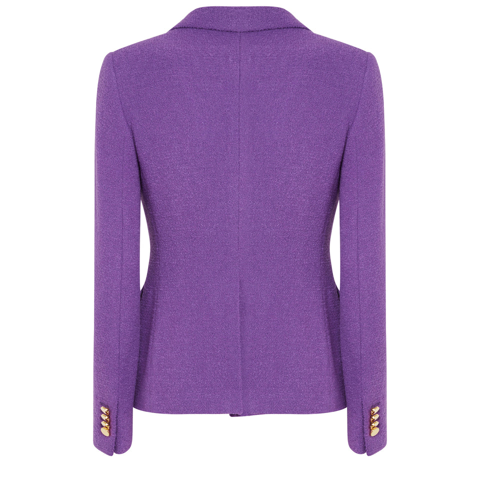 Purple fabric ''J-Alicya'' double-breasted jacket
