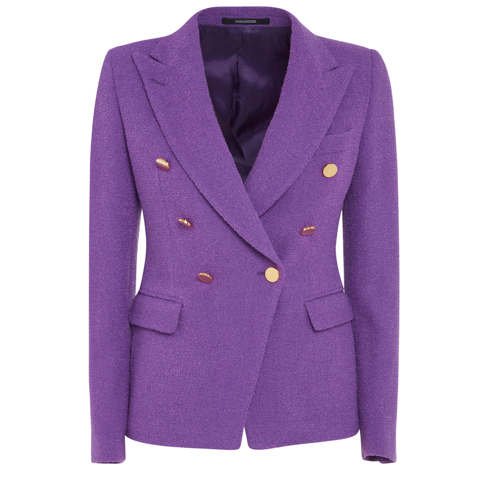 Purple fabric ''J-Alicya'' double-breasted jacket