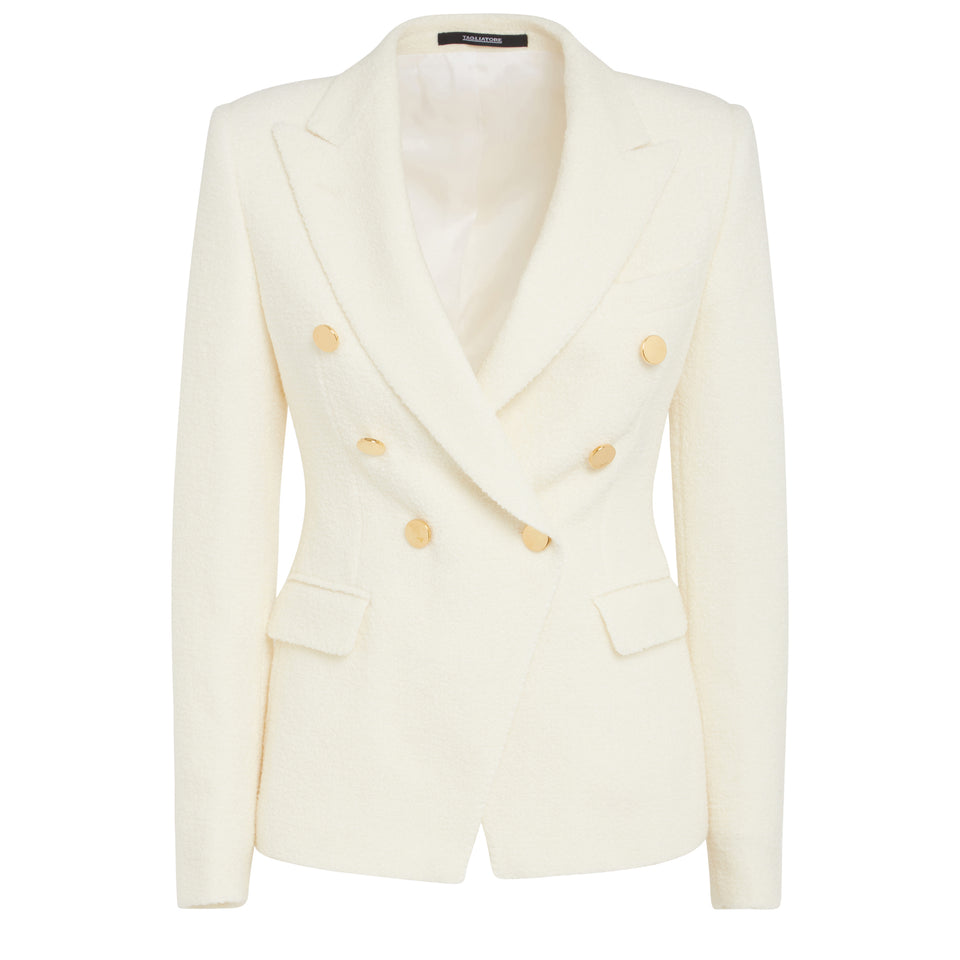 Double-breasted ''J-Alicya'' jacket in white fabric