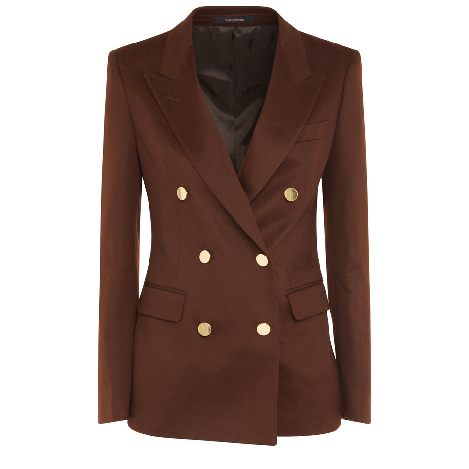 Double-breasted ''J-Parigi'' blazer in brown fabric