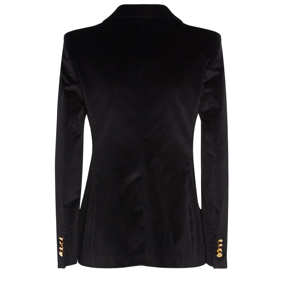 Black velvet ''J-Parigi'' double-breasted blazer