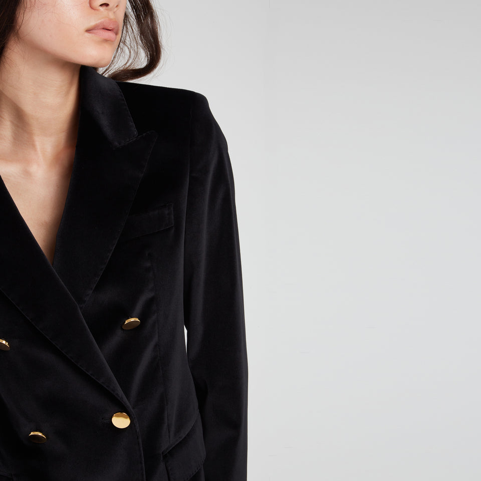 Black velvet ''J-Parigi'' double-breasted blazer