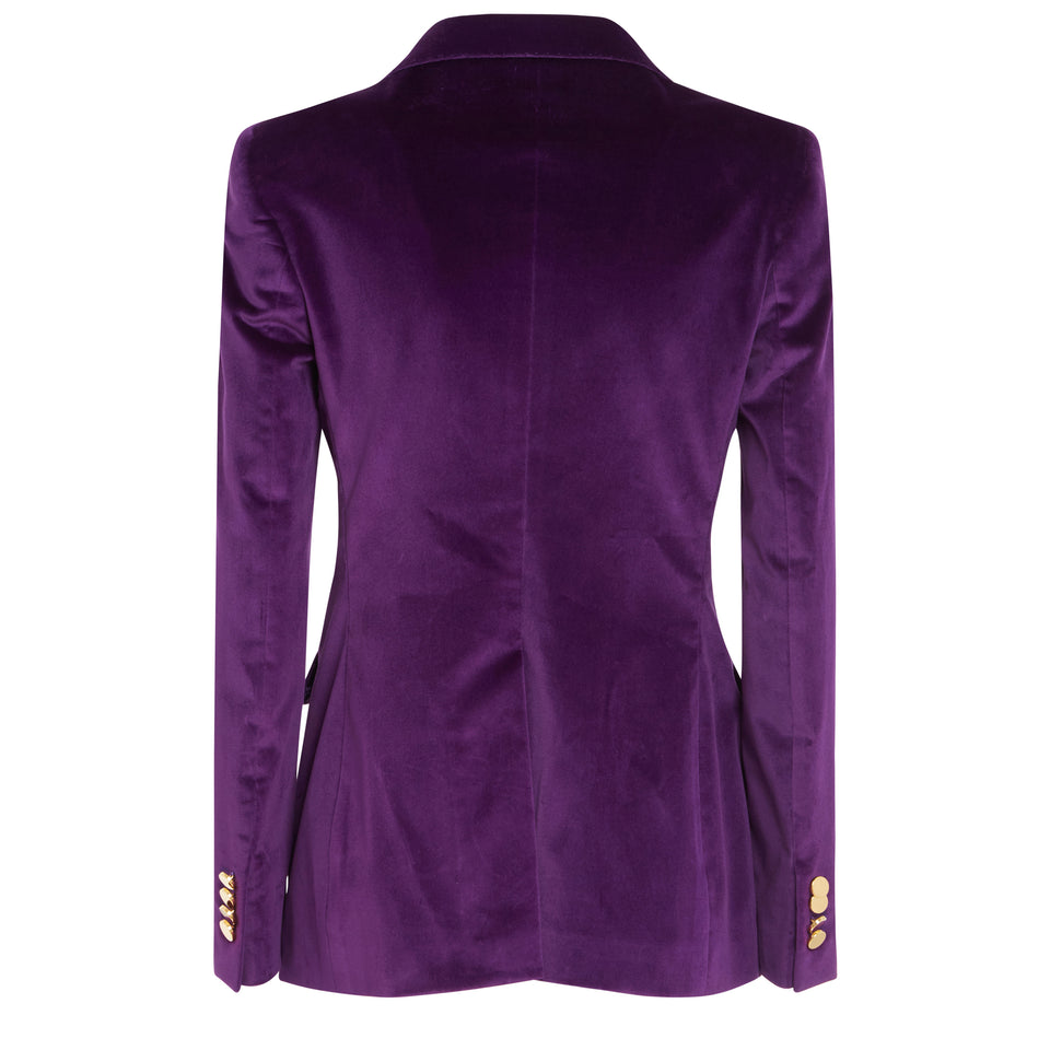 Purple velvet double-breasted ''J-Parigi'' blazer