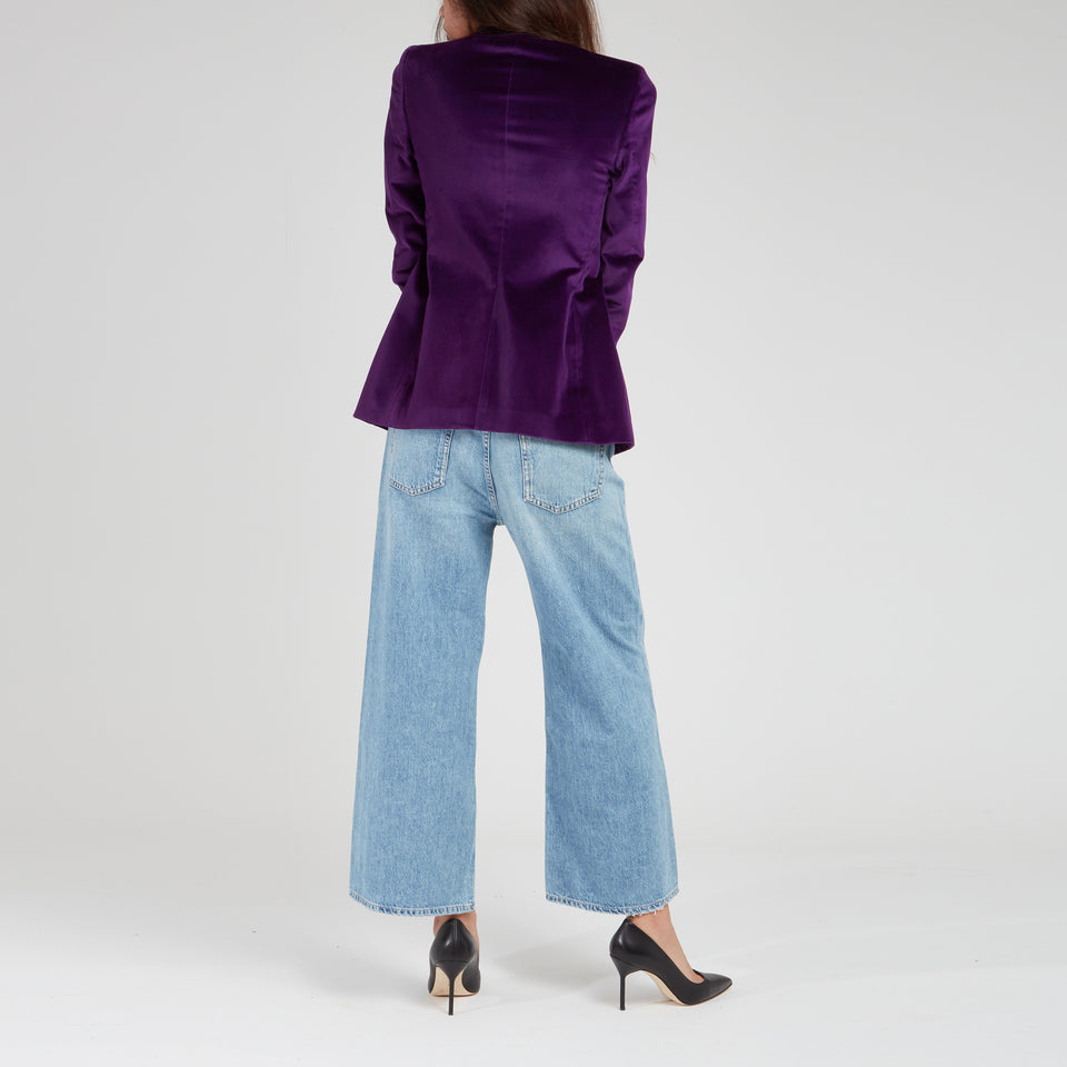Purple velvet double-breasted ''J-Parigi'' blazer