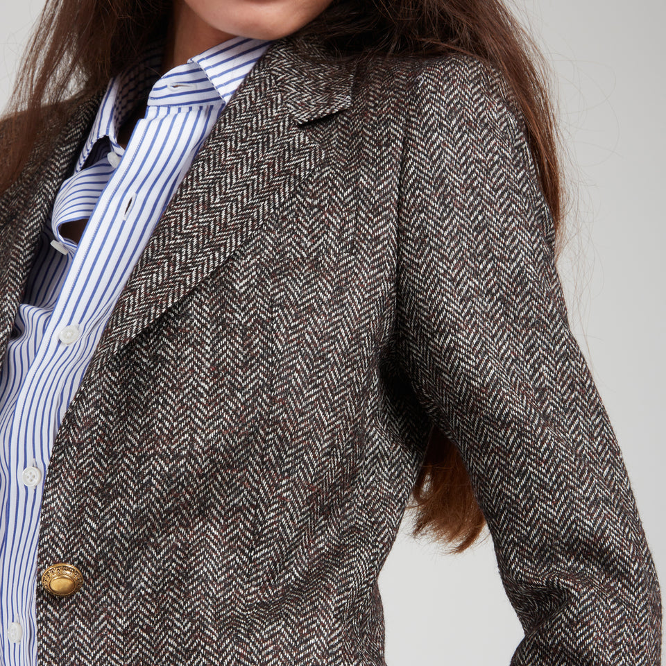 Single-breasted ''J-Parigi'' blazer in brown fabric