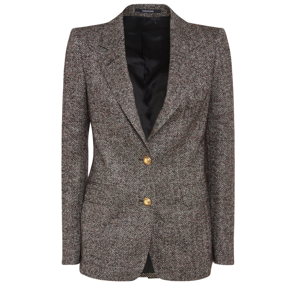 Single-breasted ''J-Parigi'' blazer in brown fabric