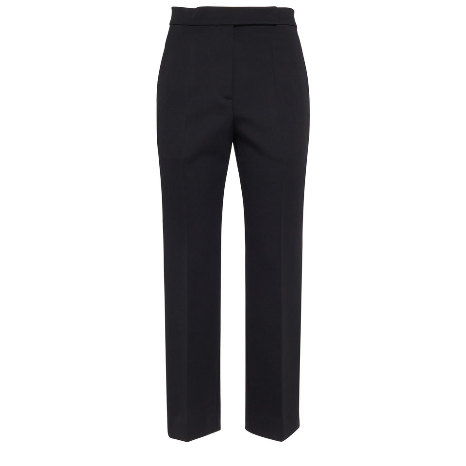 Tailored black wool trousers