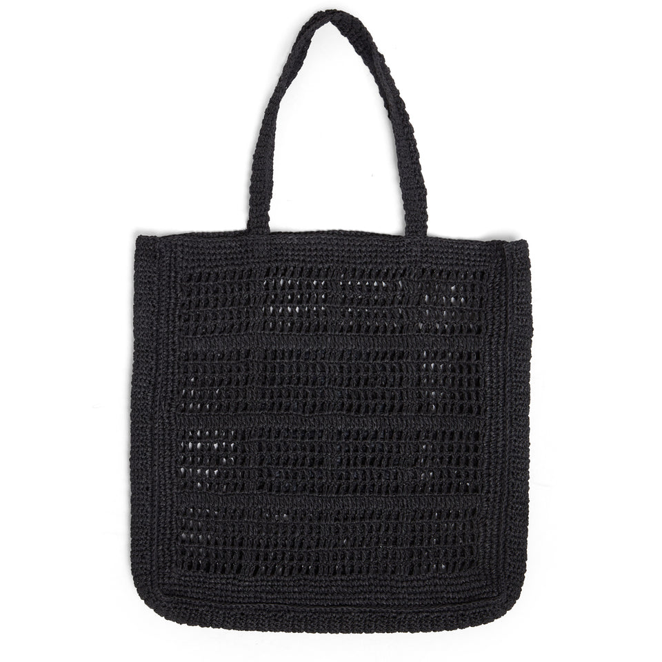 "Ella" bag in black raffia