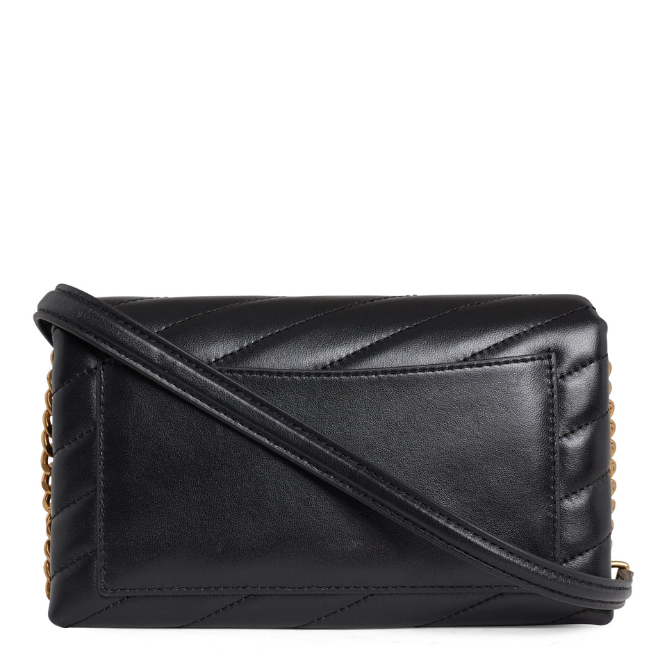 Small "Kira Chevron" bag in black leather