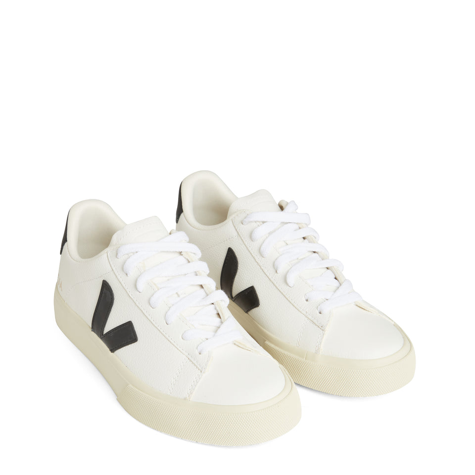 ''Chromefree'' sneakers in white and black leather