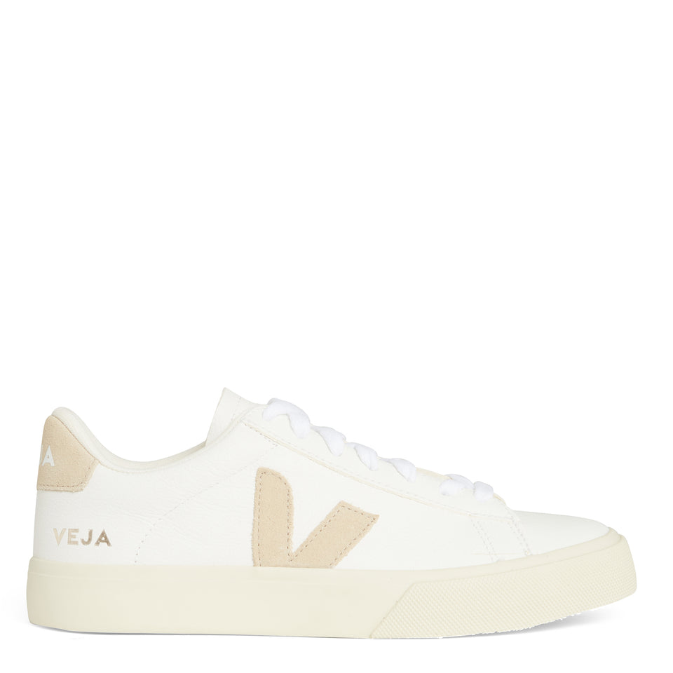 ''Chromefree'' sneakers in white and beige leather