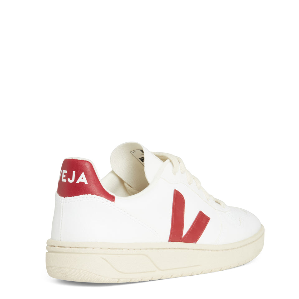 Sneakers ''Chromefree'' in pelle bianca e rossa