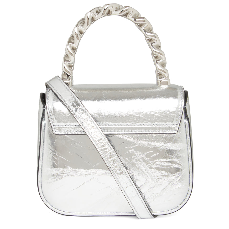 Mini ''La Medusa'' bag in silver leather