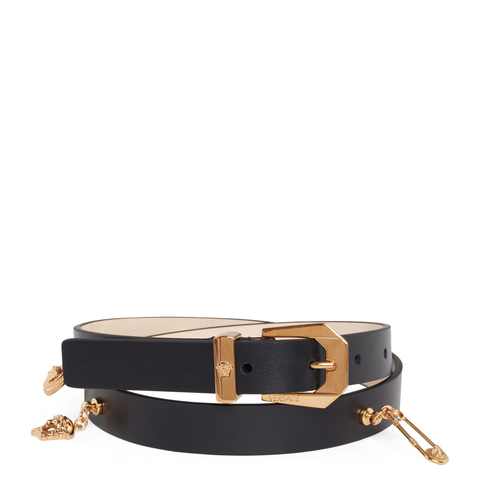 ''Medusa'' belt in black leather