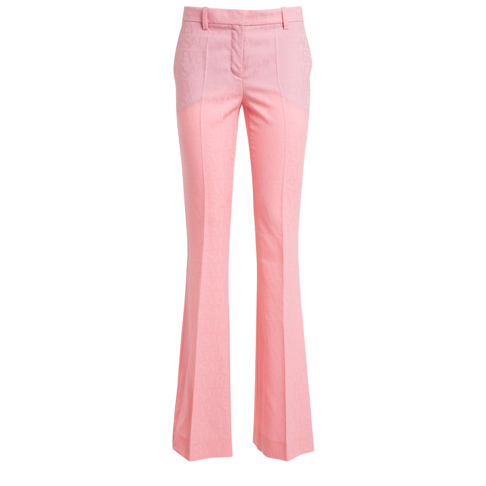 Pantalone sartoriale in lana rosa