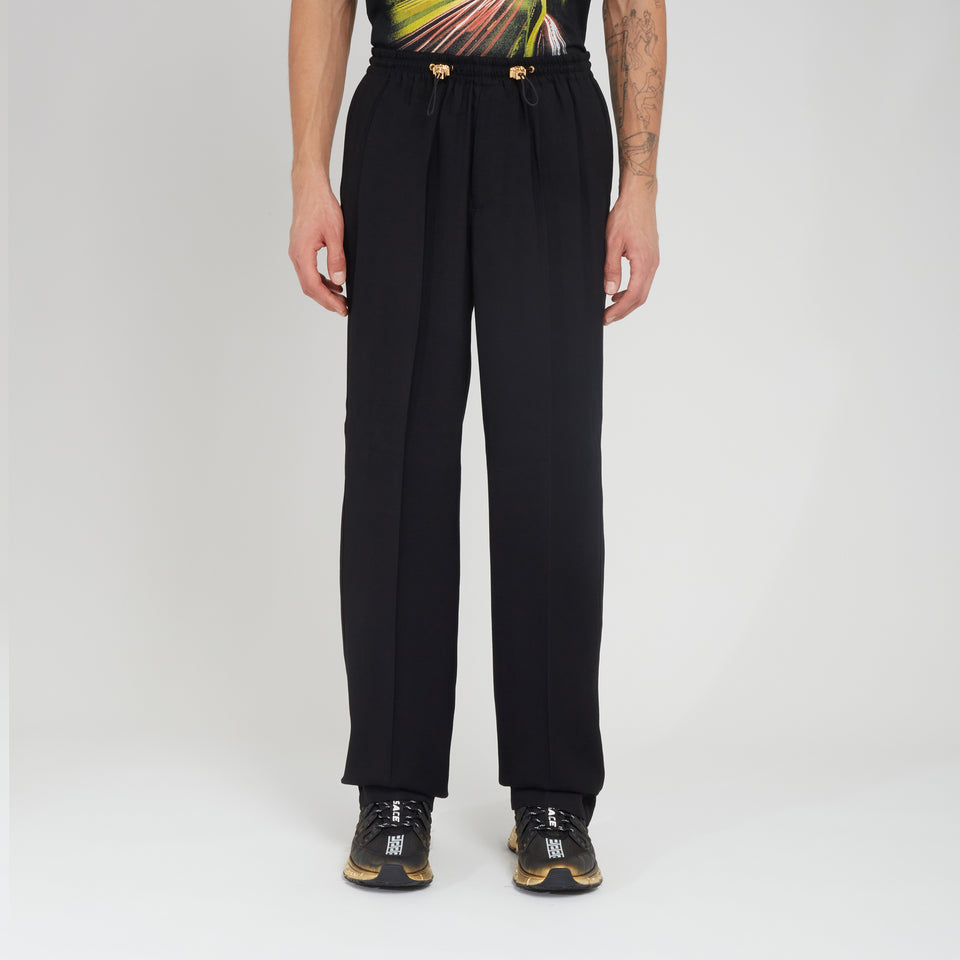 Black fabric trousers
