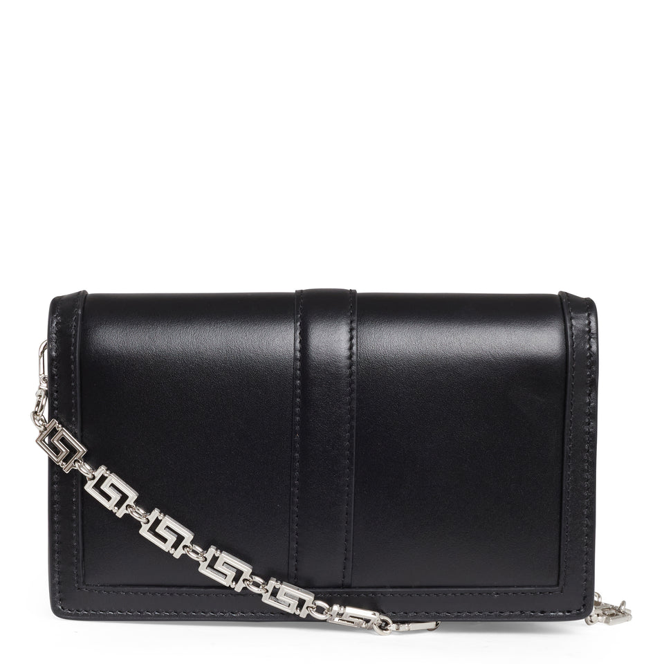 Mini ''Greca Goddess'' bag in black leather