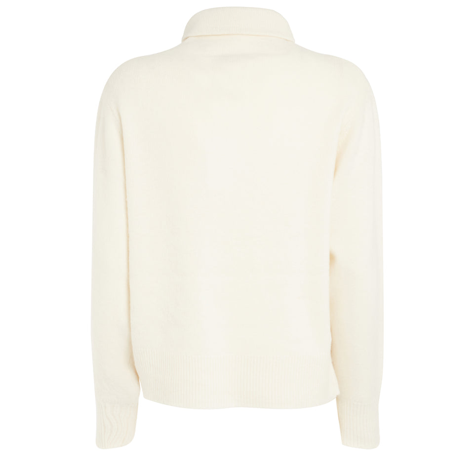 White cashmere sweater