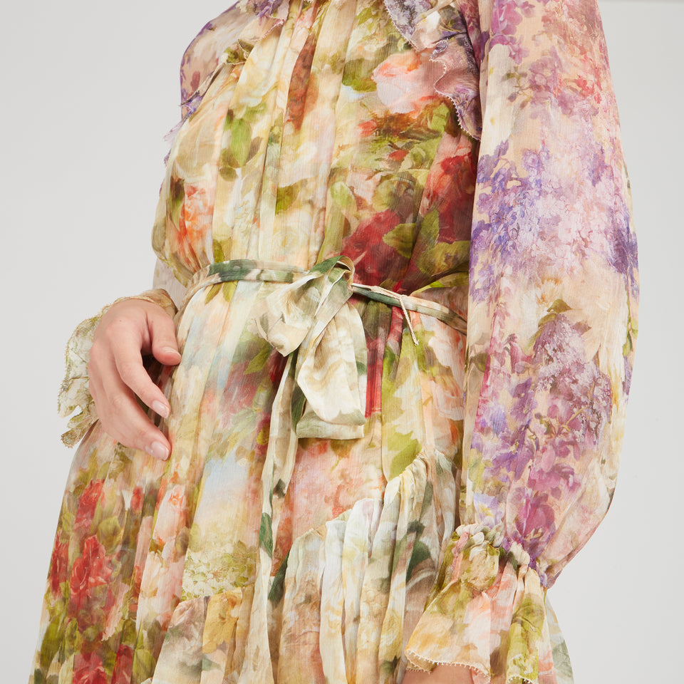 Multicolor silk dress