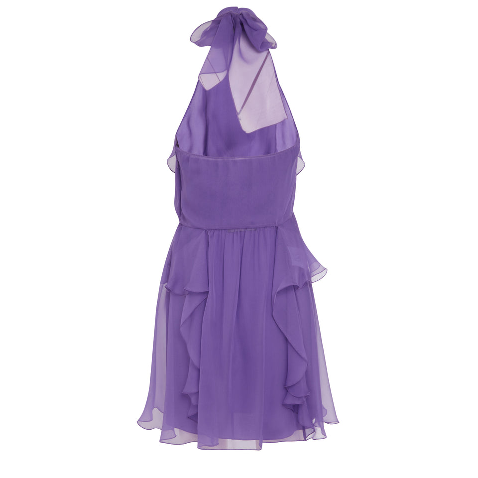 Purple silk mini dress