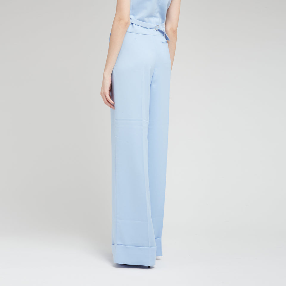 "Nathalie" trousers in light blue fabric