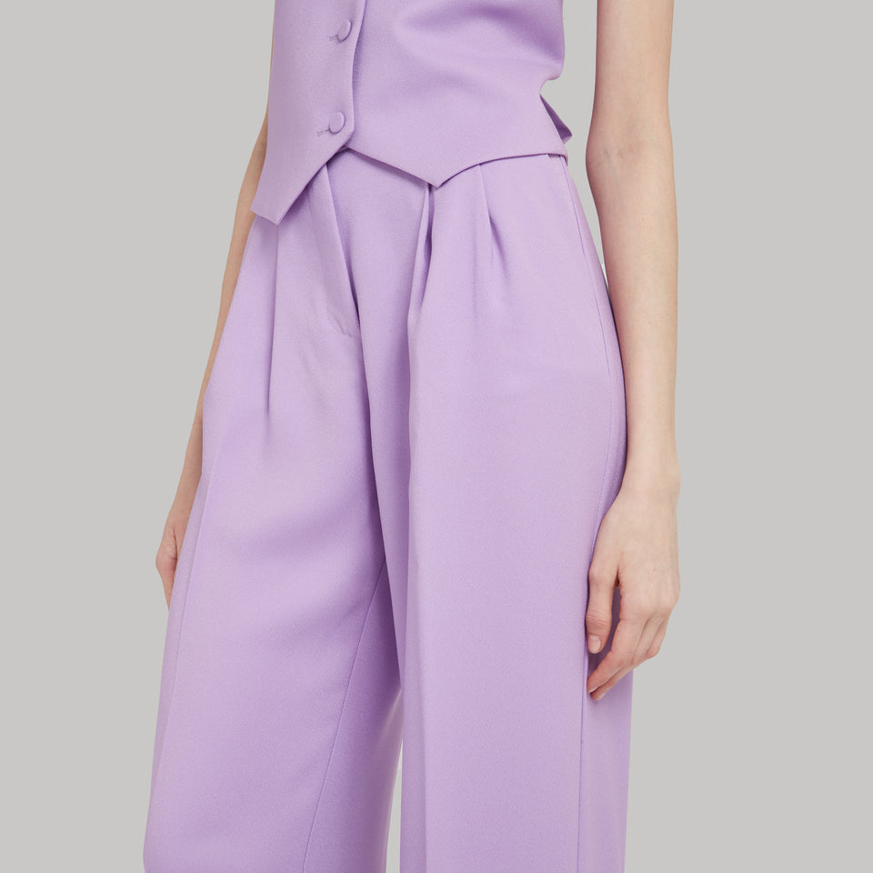 "Nathalie" trousers in lilac fabric
