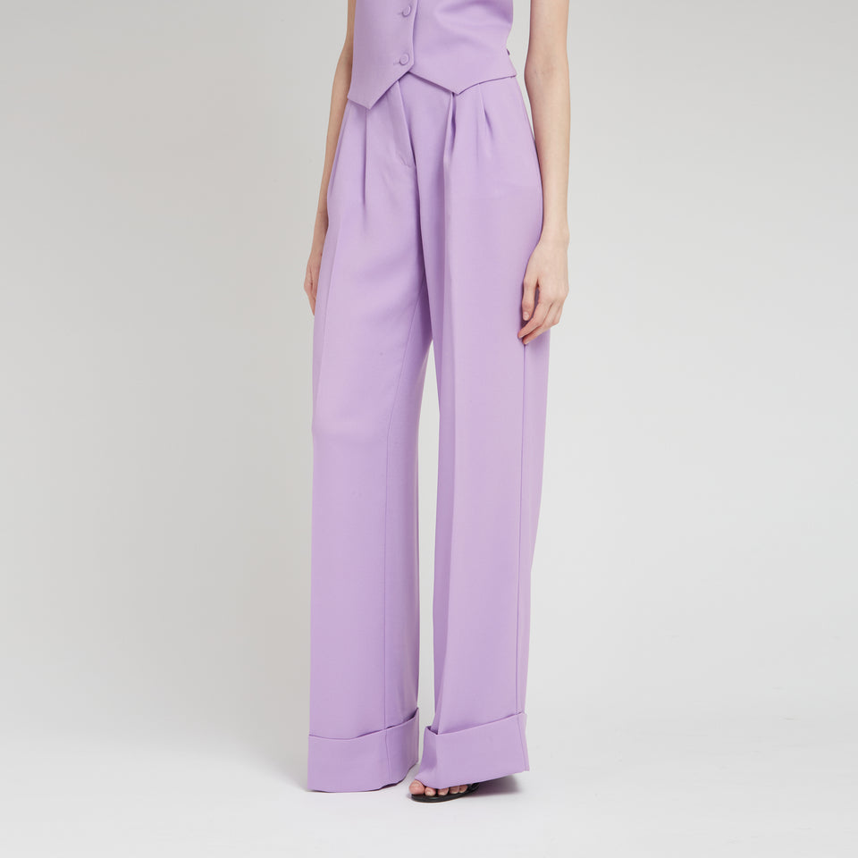"Nathalie" trousers in lilac fabric