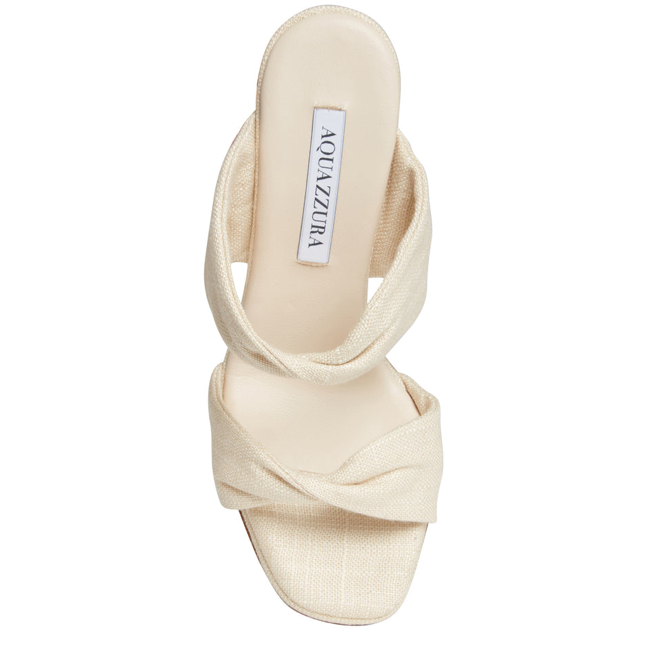 White fabric ''Twist'' sandals