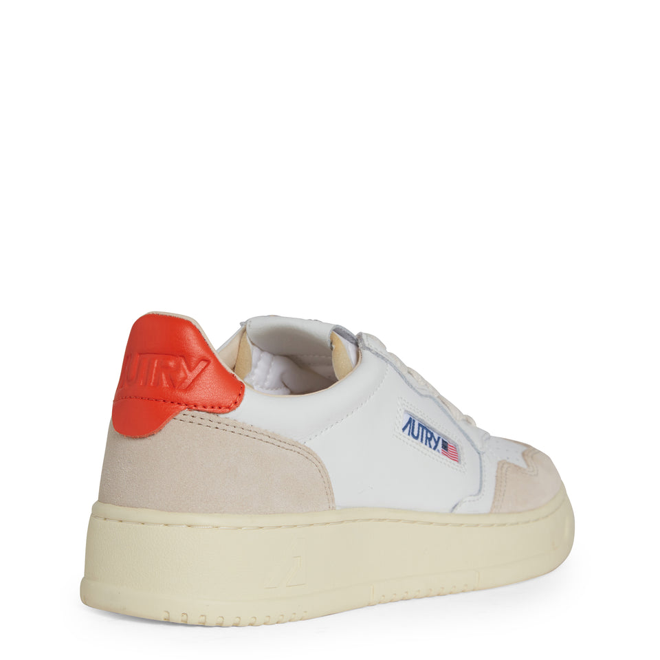 ''Medalist Low'' sneakers in white and orange leather