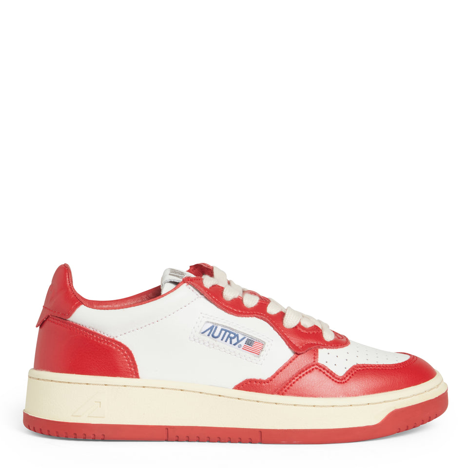 ''Medalist Low'' sneakers in white and red leather