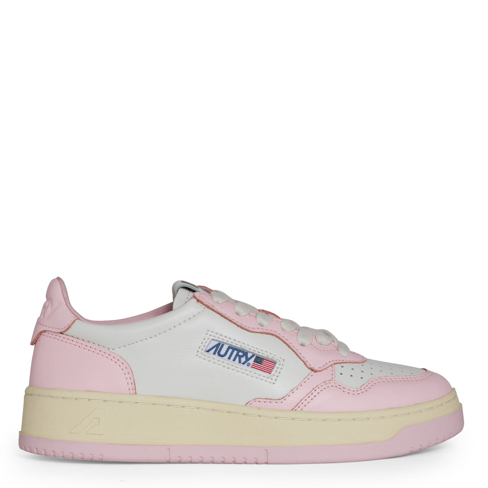 ''Medalist Low'' sneakers in white and pink leather