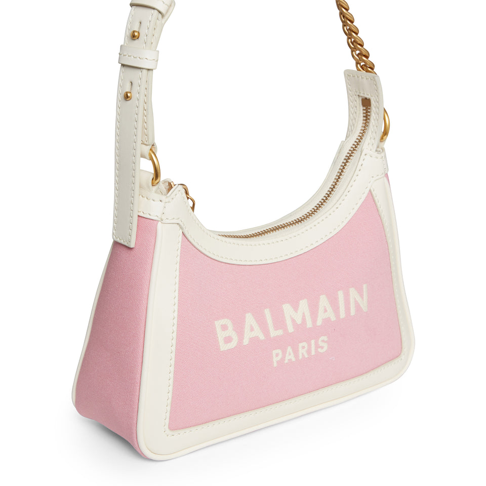 ''B-Army'' bag in pink fabric and leather