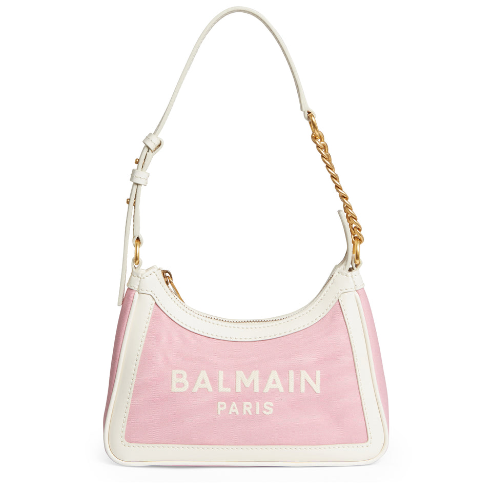 ''B-Army'' bag in pink fabric and leather