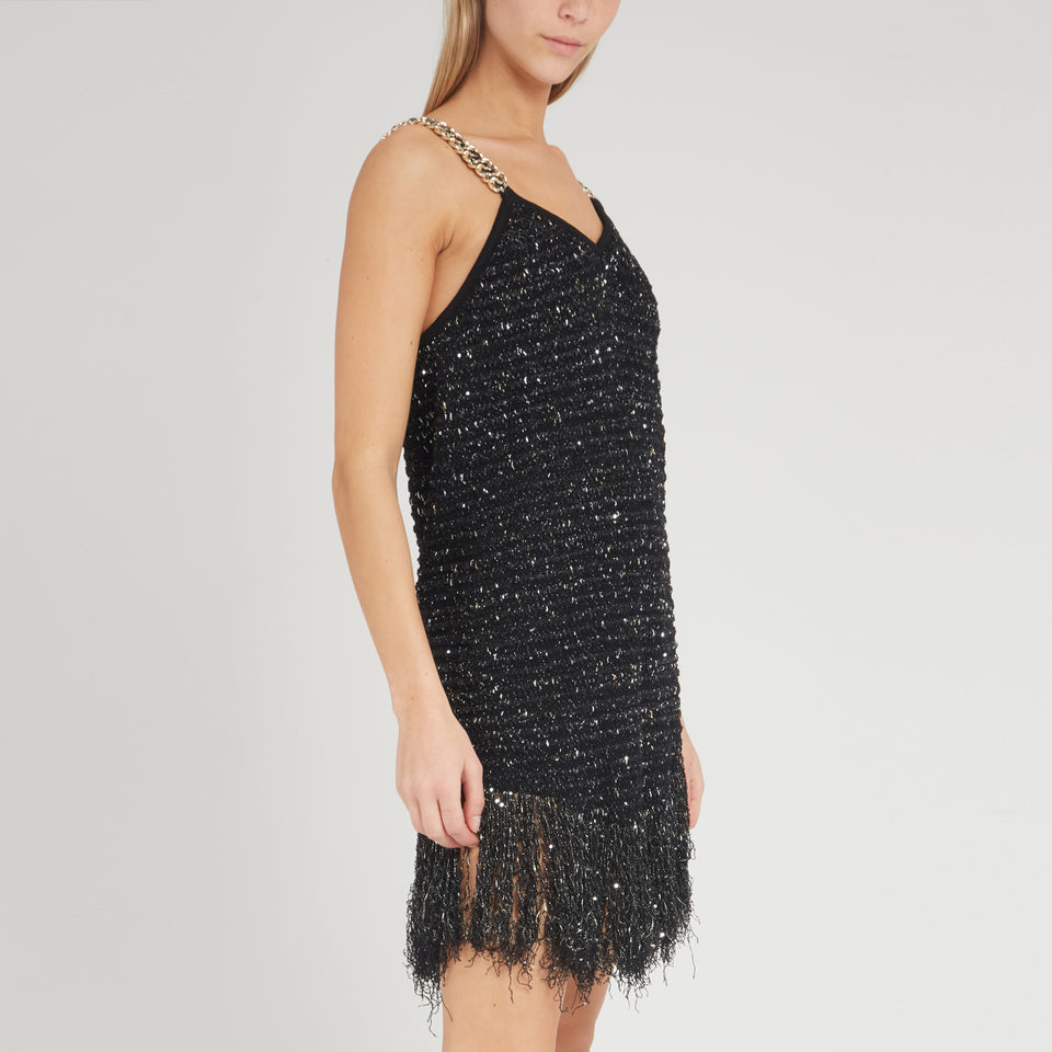 Black tweed mini dress