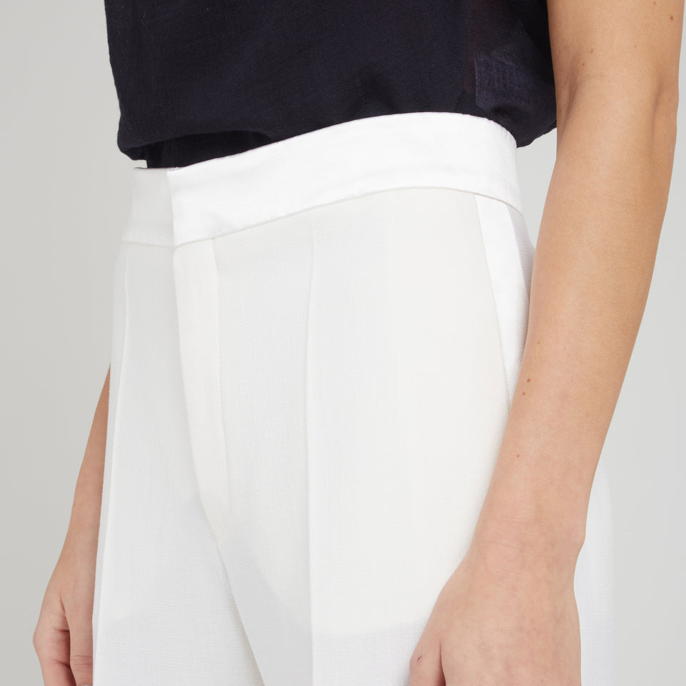 White wool trousers