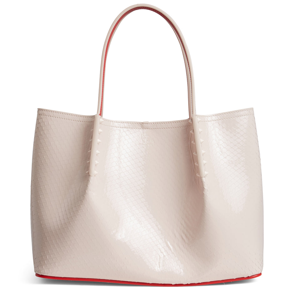 "Cabarock" shopping bag in beige leather