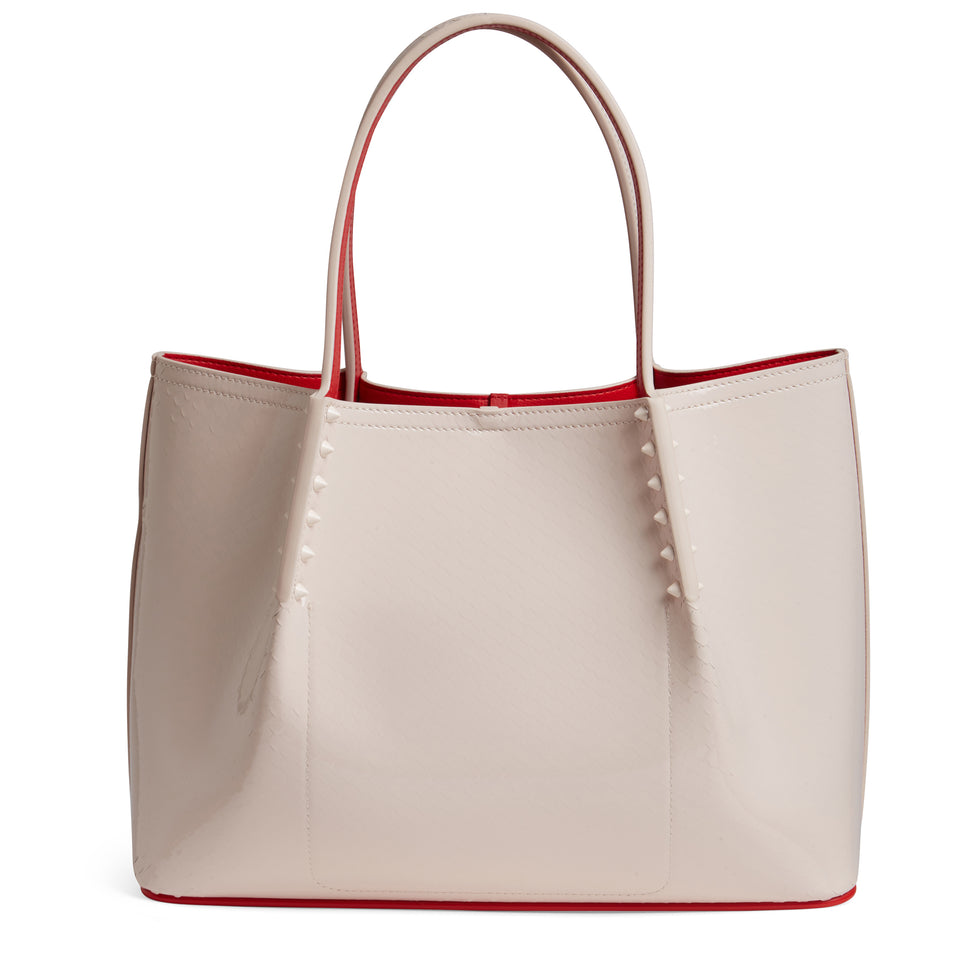 "Cabarock" shopping bag in beige leather