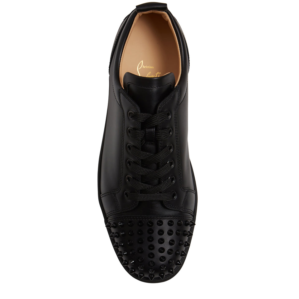 "Louis Junior Spikes" sneaker in black leather