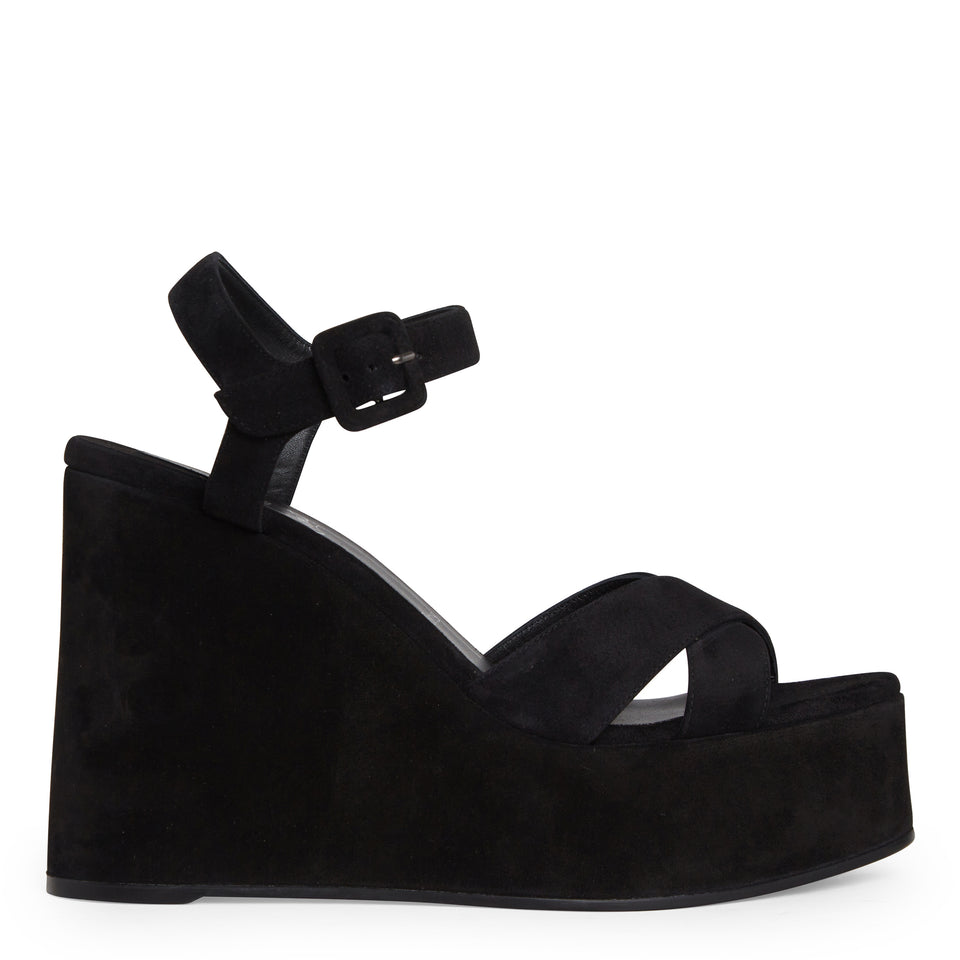 "Supramariz" black velvet sandals