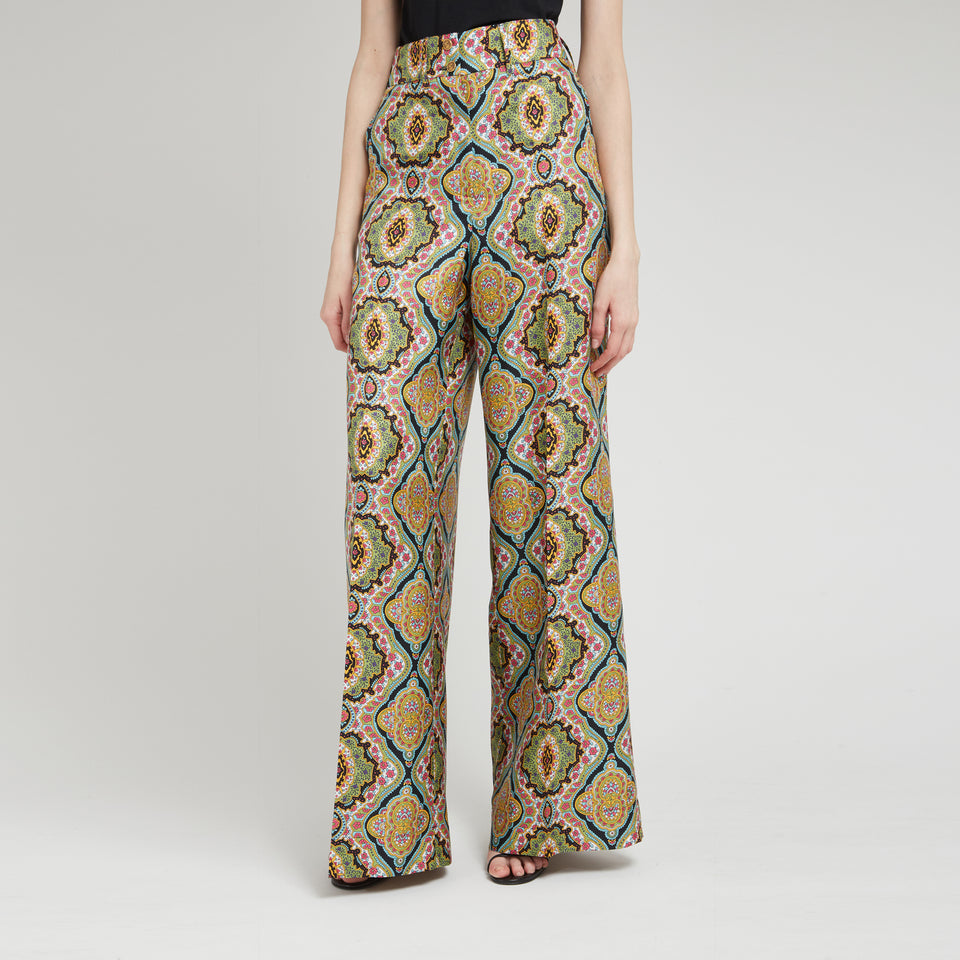 Multicolor silk trousers